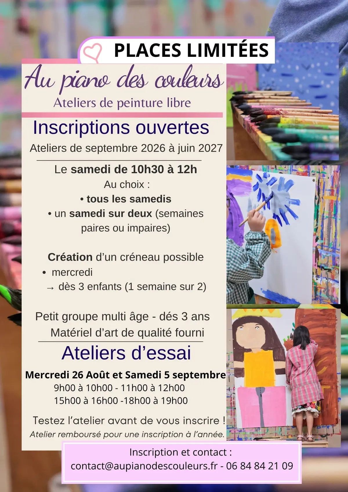 Atelier d'essai Peinture Libre - Inscription Rentrée 2026