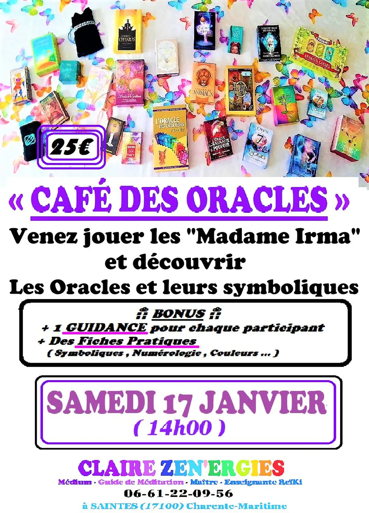café des oracles Initiation à la voyance + guidance pour chaque participant