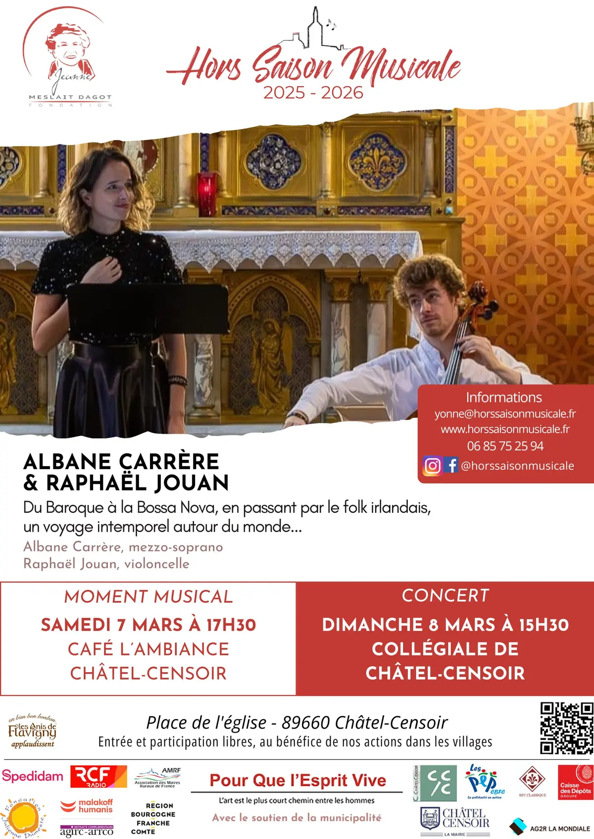 Concert d'Albane Carrere et Raphaël Jouan à Chatel-Censoir (89) ! 
