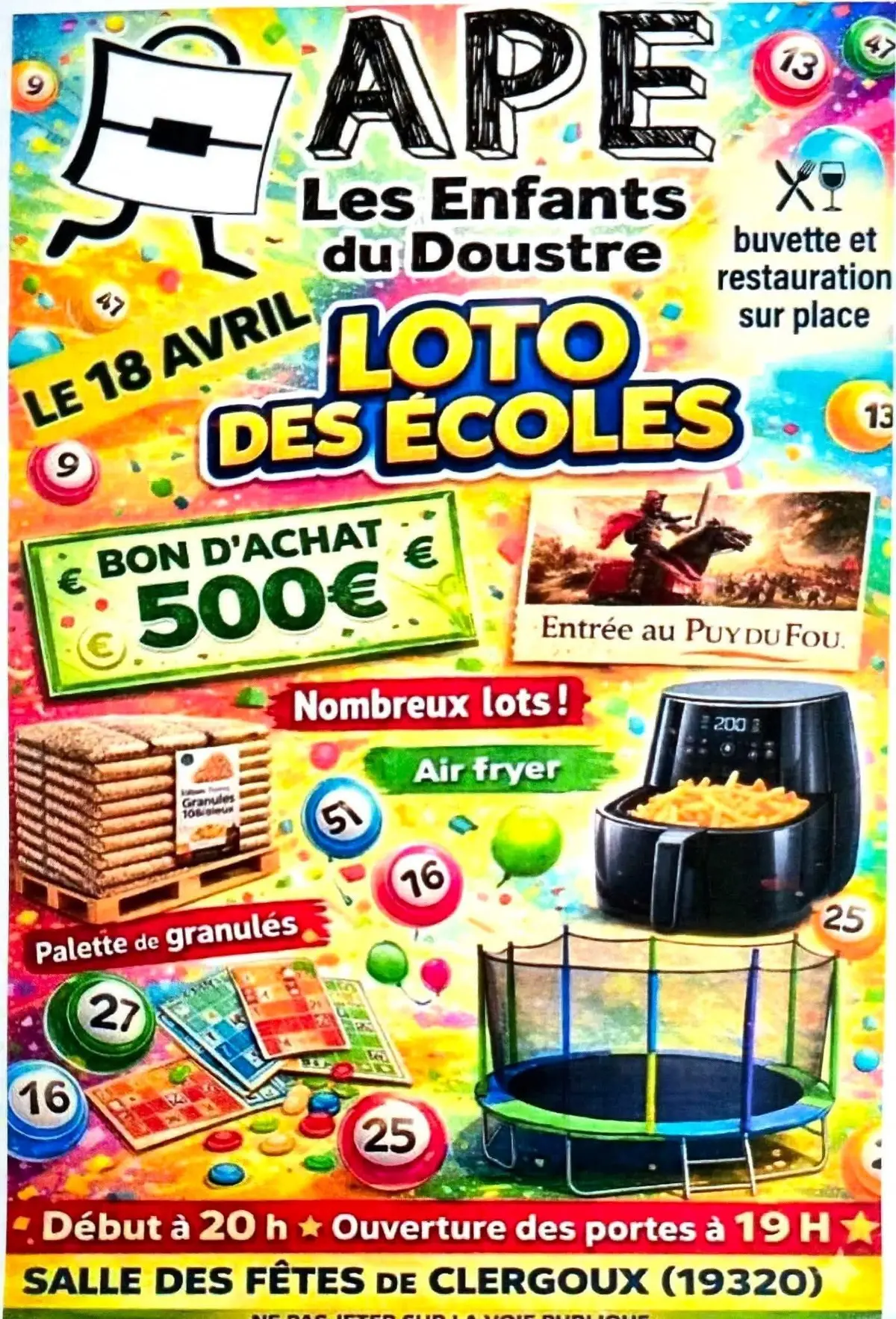 Loto APE Les Enfants Du Doustre - Clergoux