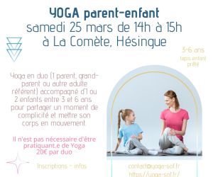 Yoga duo parent-enfant 3-6 ans le 25 mars 2023