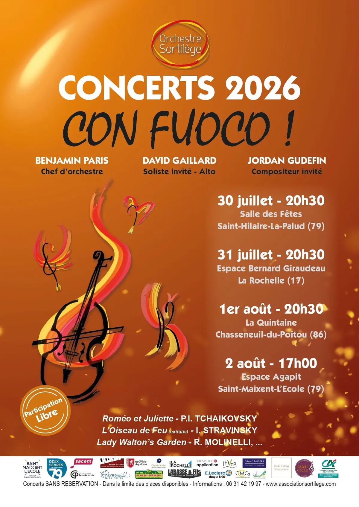 Con Fuoco ! Concerts de l’Orchestre Sortilège 2026