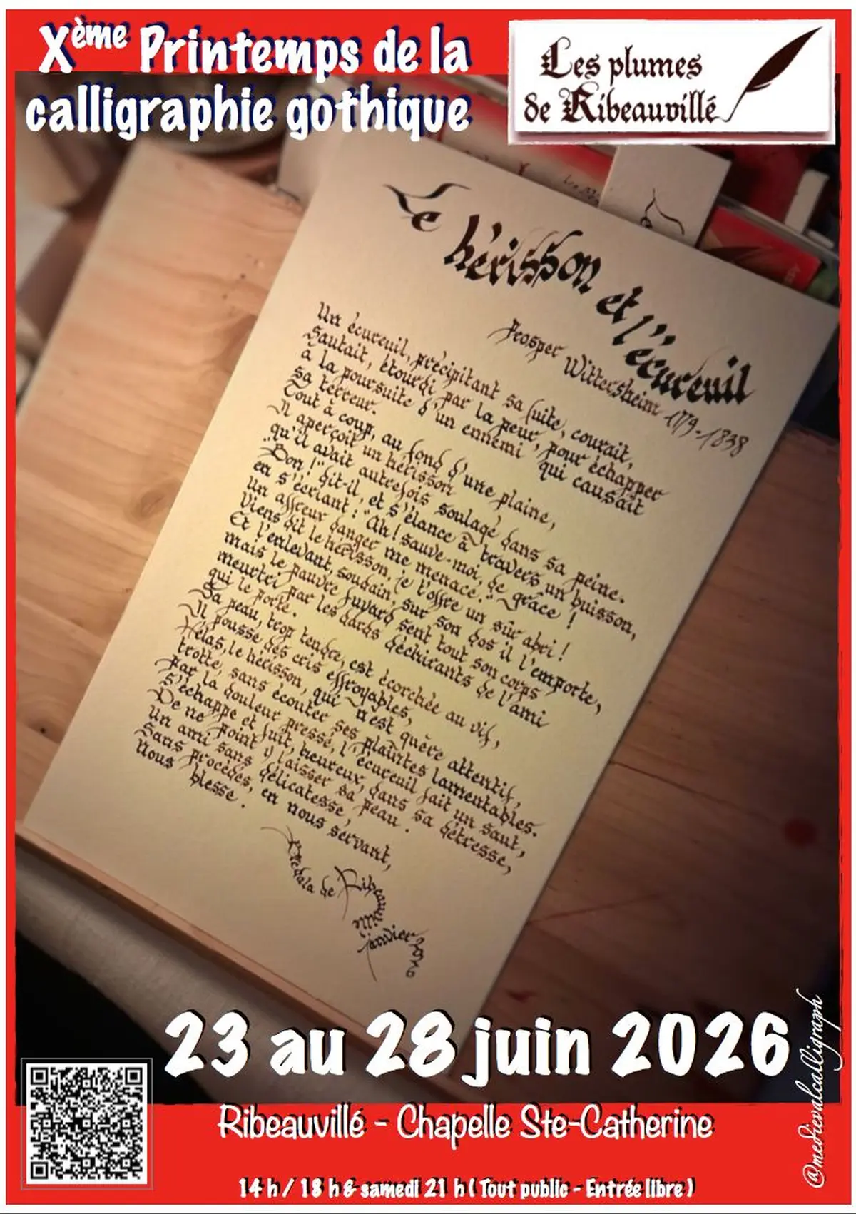 X° Printemps de la calligraphie gothique médiévale - Les plumes de Ribeauvillé