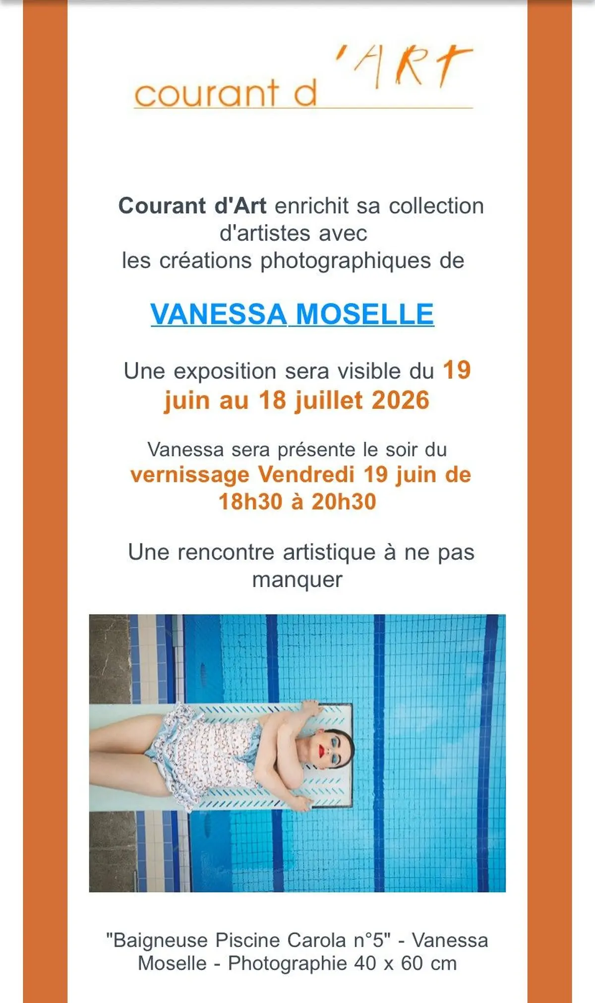 Exposition photographique de l'artiste Vanessa Moselle