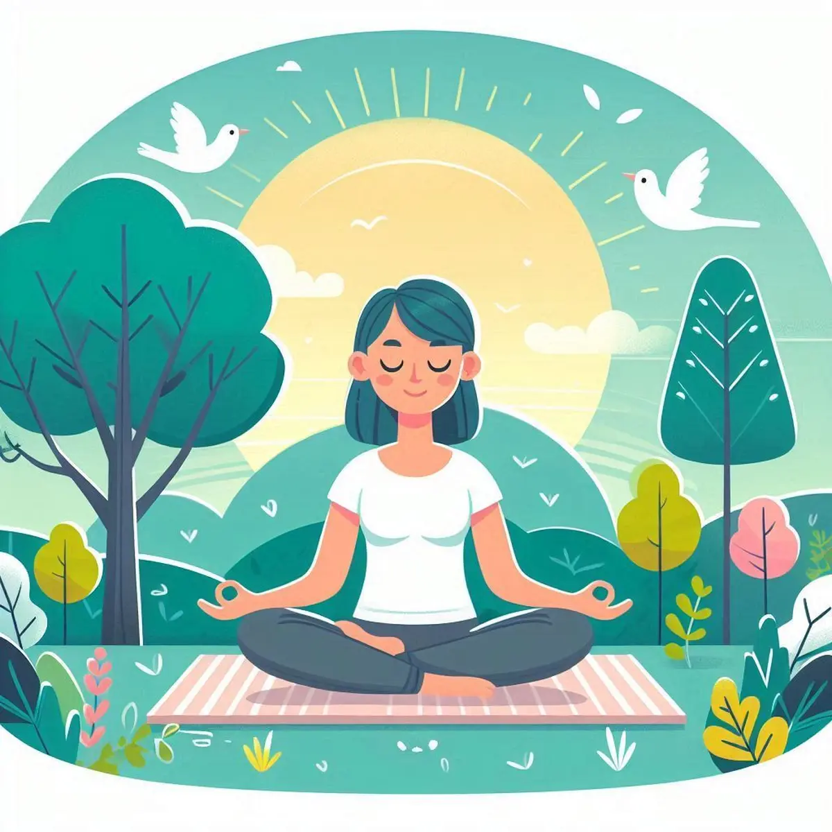 Méditation de groupe en plein air