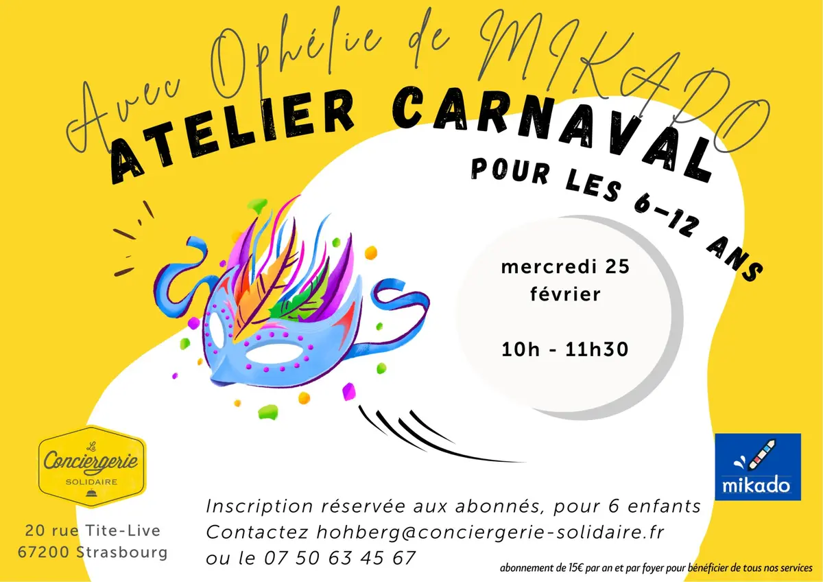 Atelier Carnaval pour les Enfants !