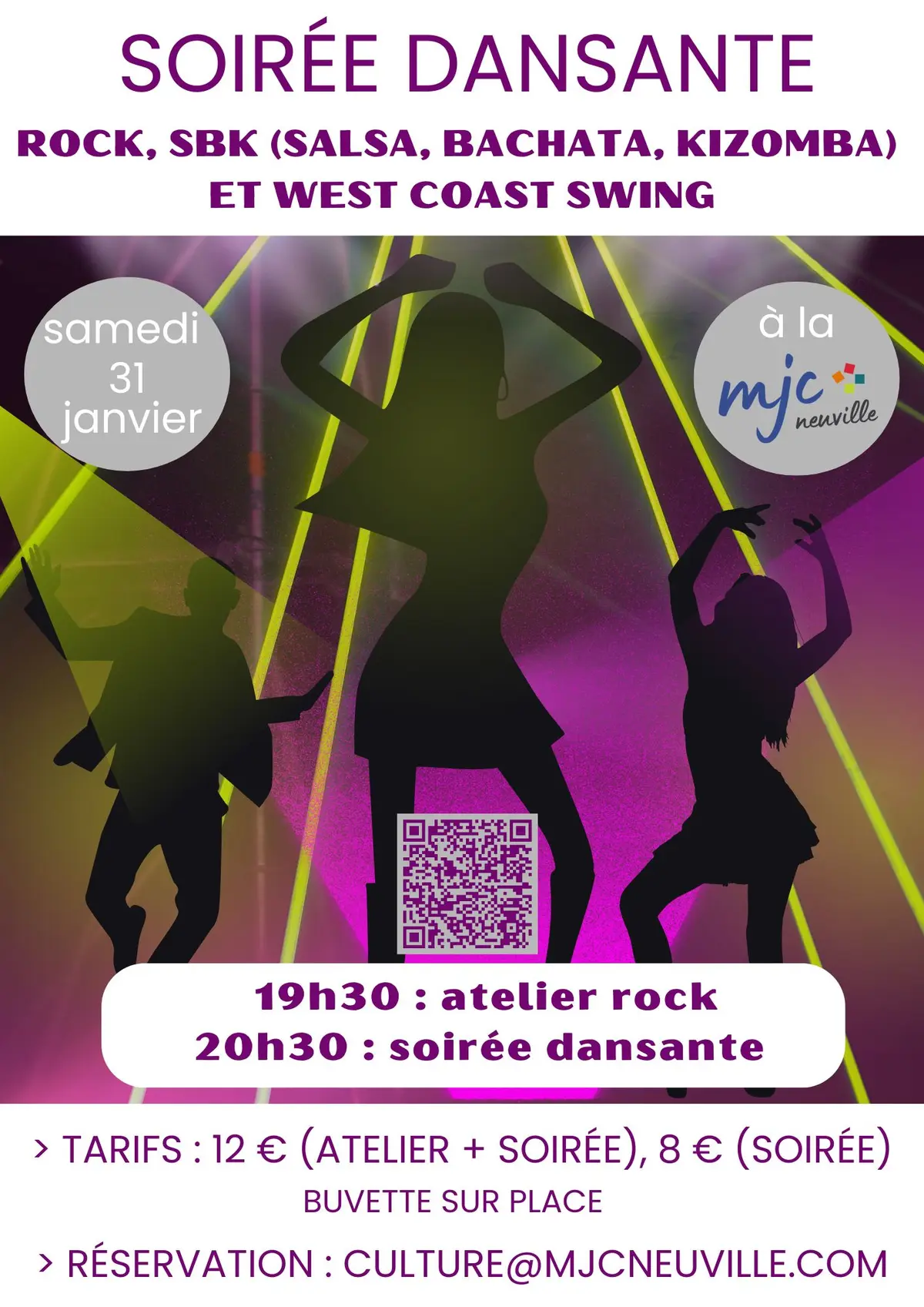 Soirée dansante Rock, SBK (salsa, bachata, kizomba) et West Coast Swing 