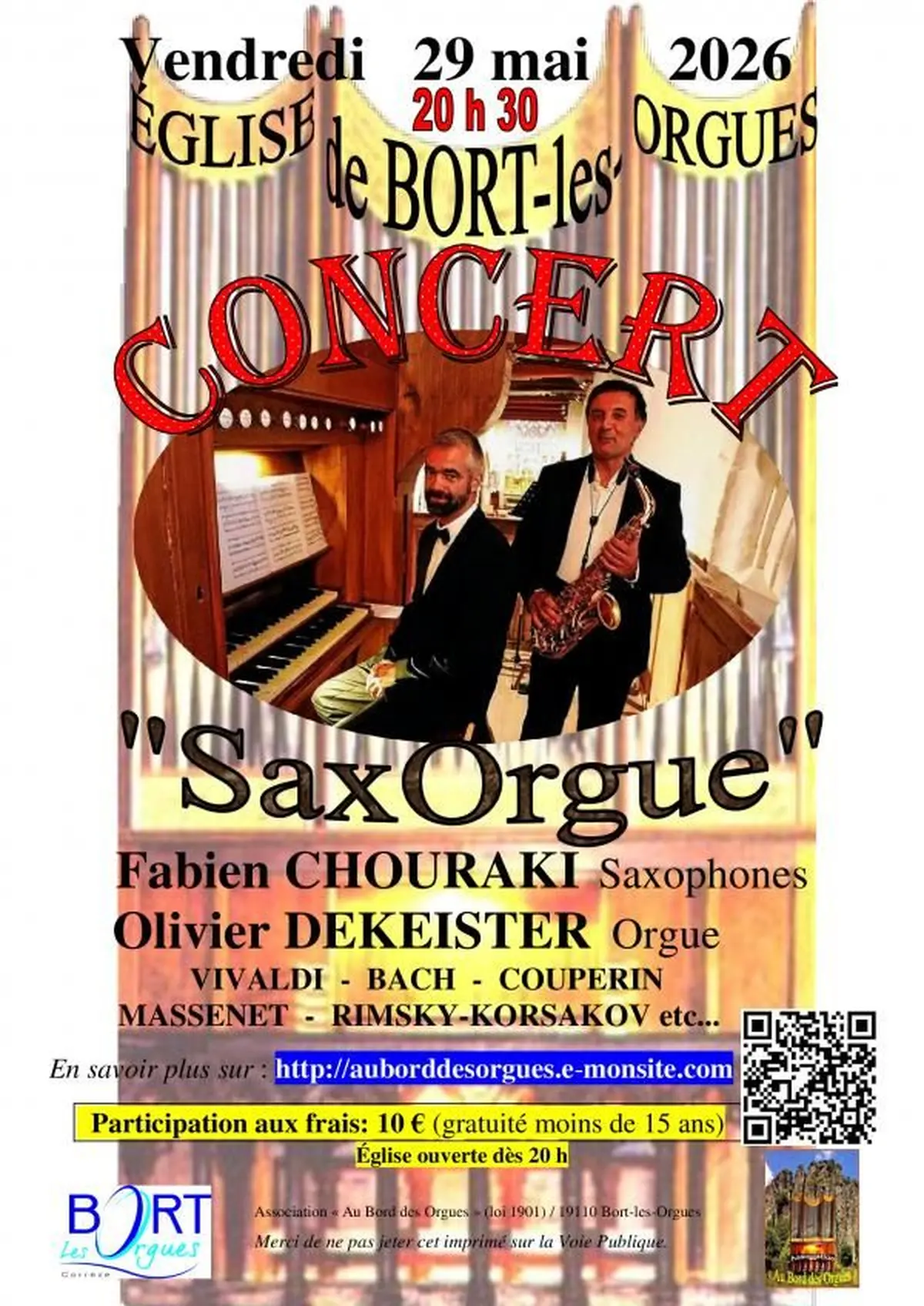 Concert saxophones et orgue