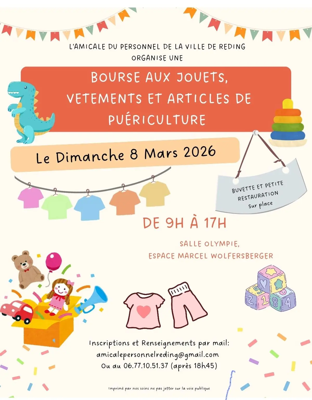 Bourse aux jouets,vêtements et articles de puériculture 