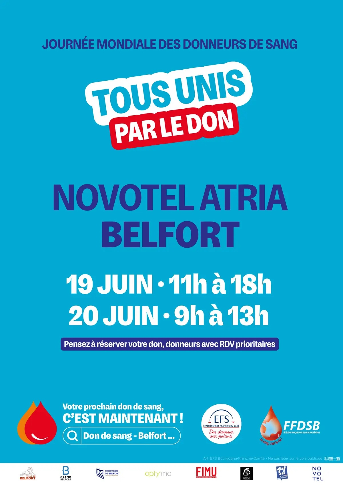 Collecte de sang - Journée Mondiale du don de sang de Belfort