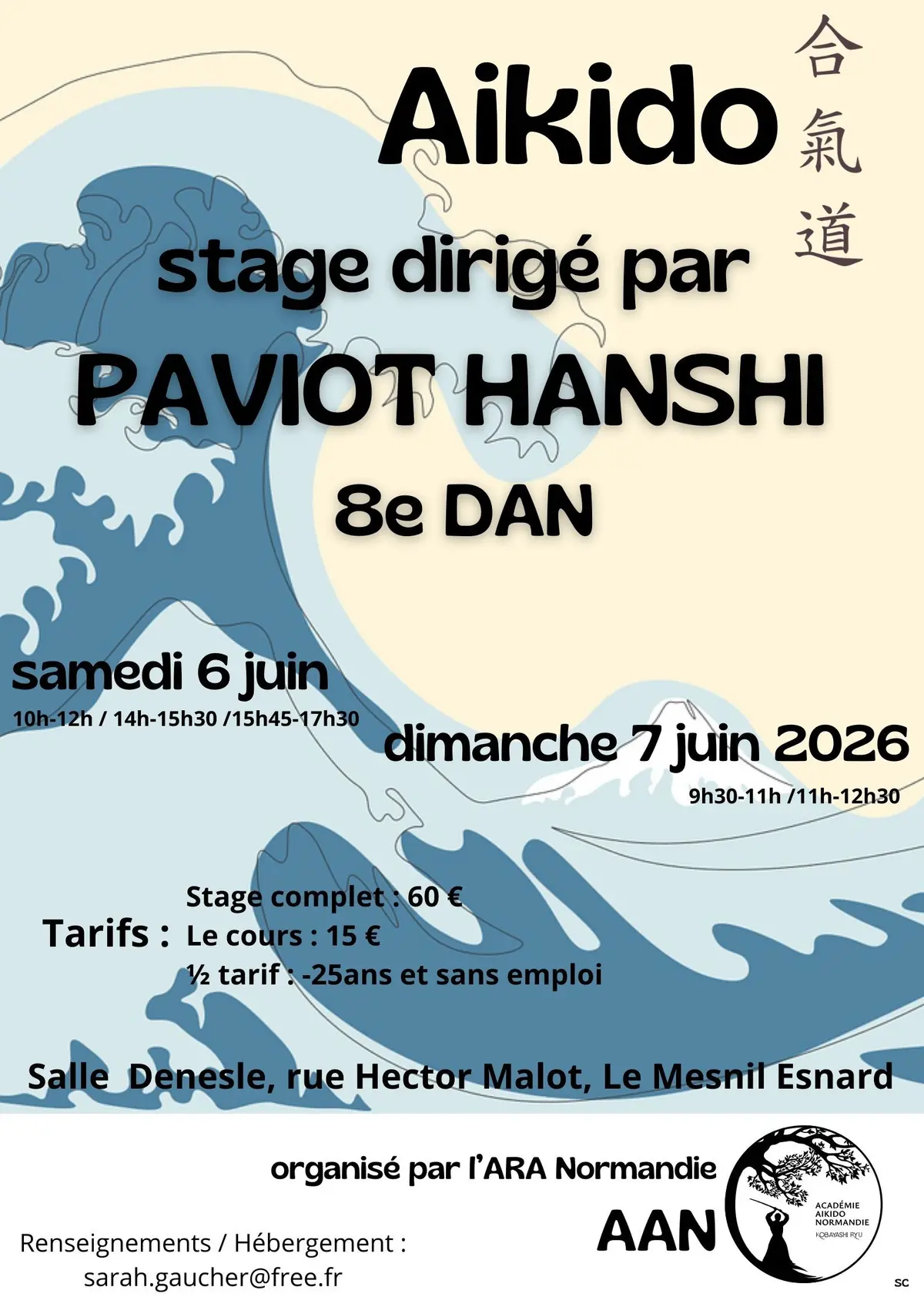 Stage d'Aikido dirigé par Paviot Hanshi (8e dan KRA)