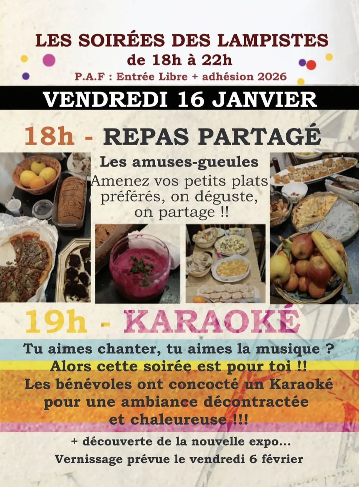 Repas partagé et karaoké