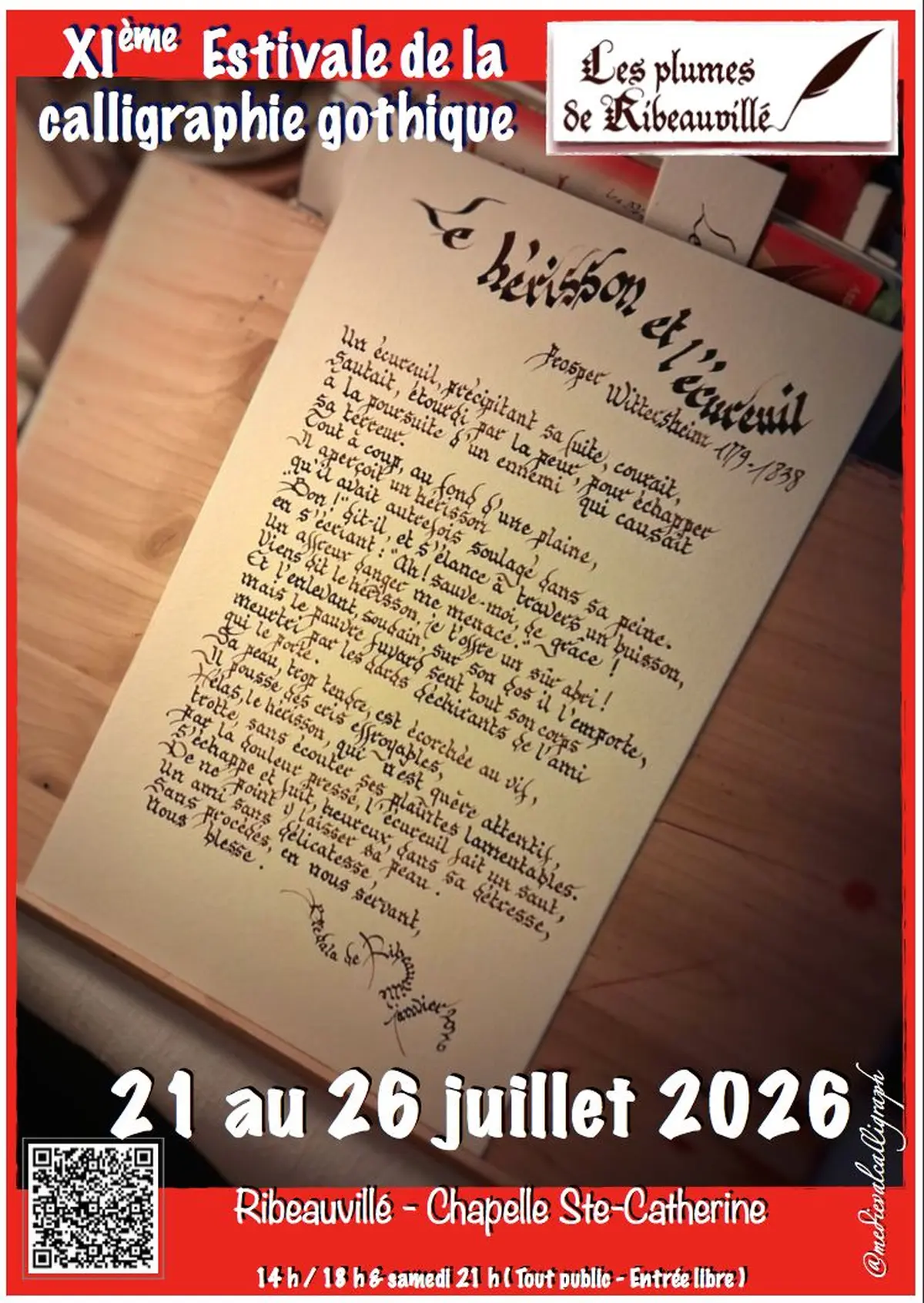 XI° Estivale de la calligraphie gothique médiévale - Les plumes de Ribeauvillé