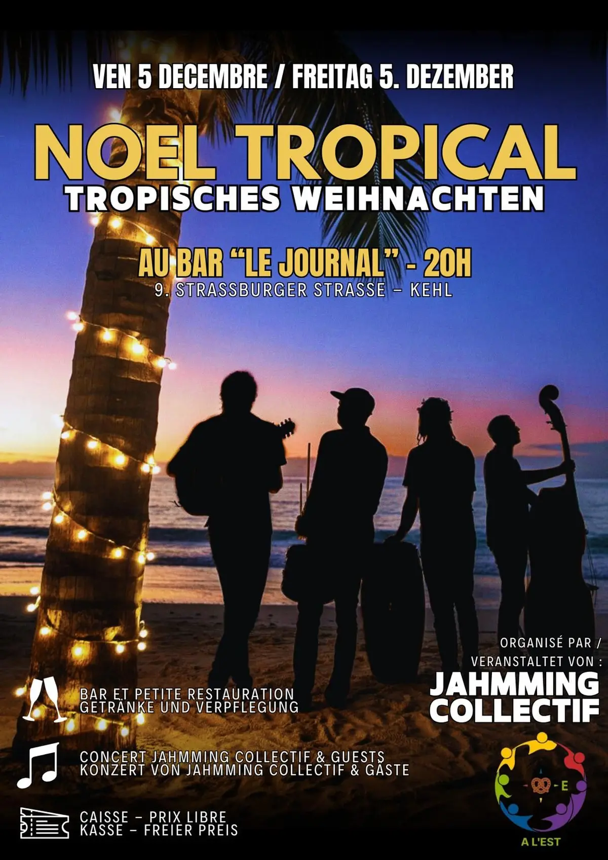 Concert Noel Reggae Electro Tropical avec le Jahmming collectif et A l'EST