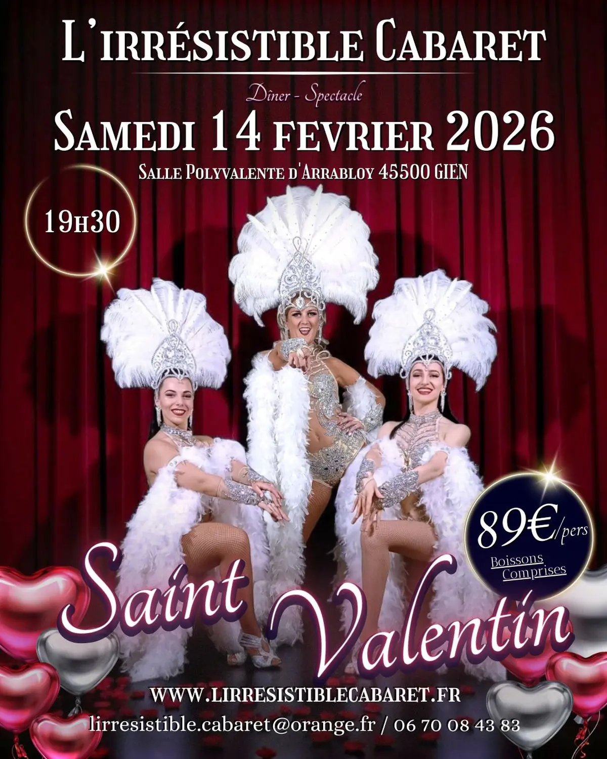 Soirée de la St Valentin  Diner/spectacle de Cabaret
