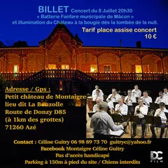 Concert Fanfare au château de Montaigre éclairé à la bougie 8 juillet