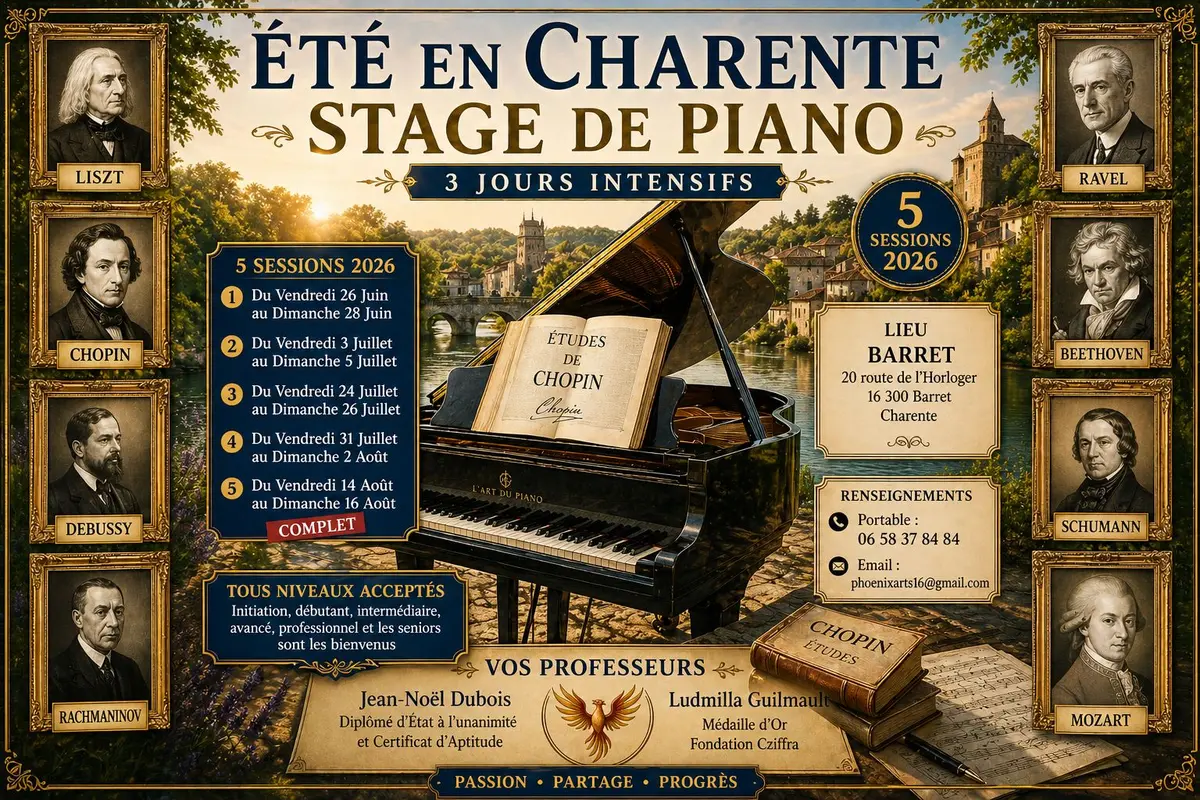 Stage de piano, 3 jours intensifs à Barret