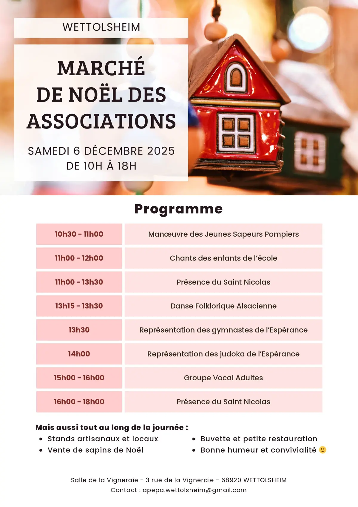 Marché de Noël des Associations de Wettolsheim