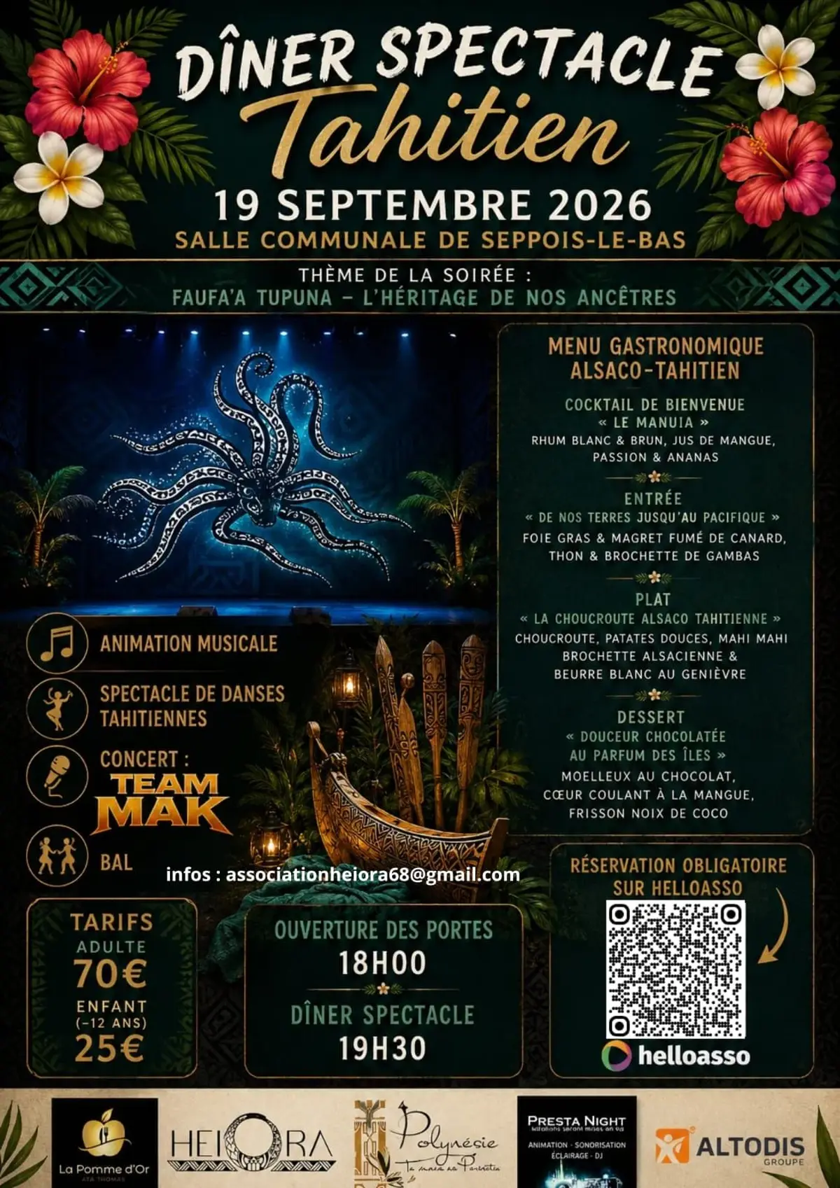 Dîner-spectacle tahitien  L'héritage de nos ancêtres - Faufa'a tupuna 