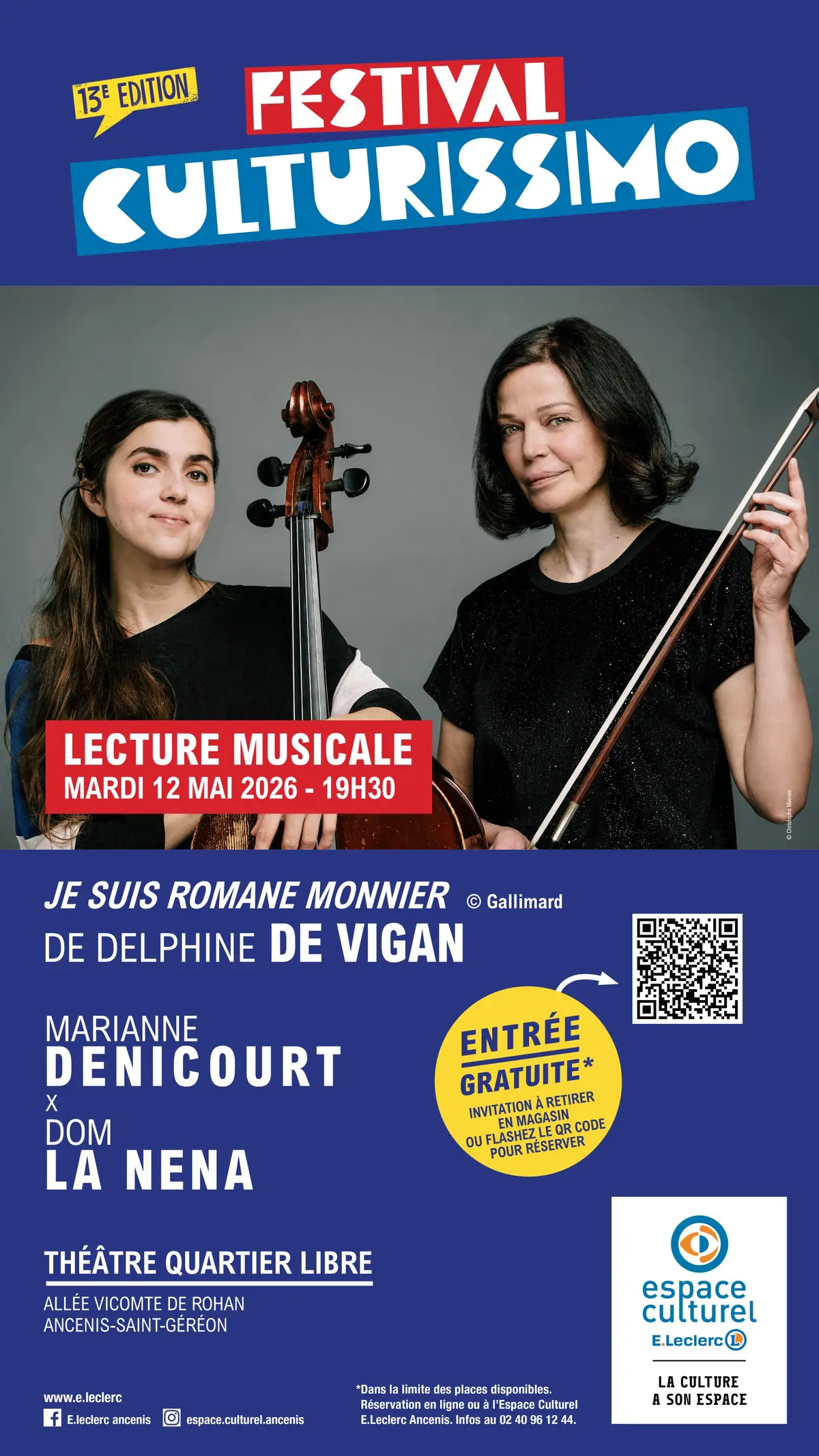 Festival Culturissimo - Lecture musicale par Marianne Denicourt et Dom La Nena