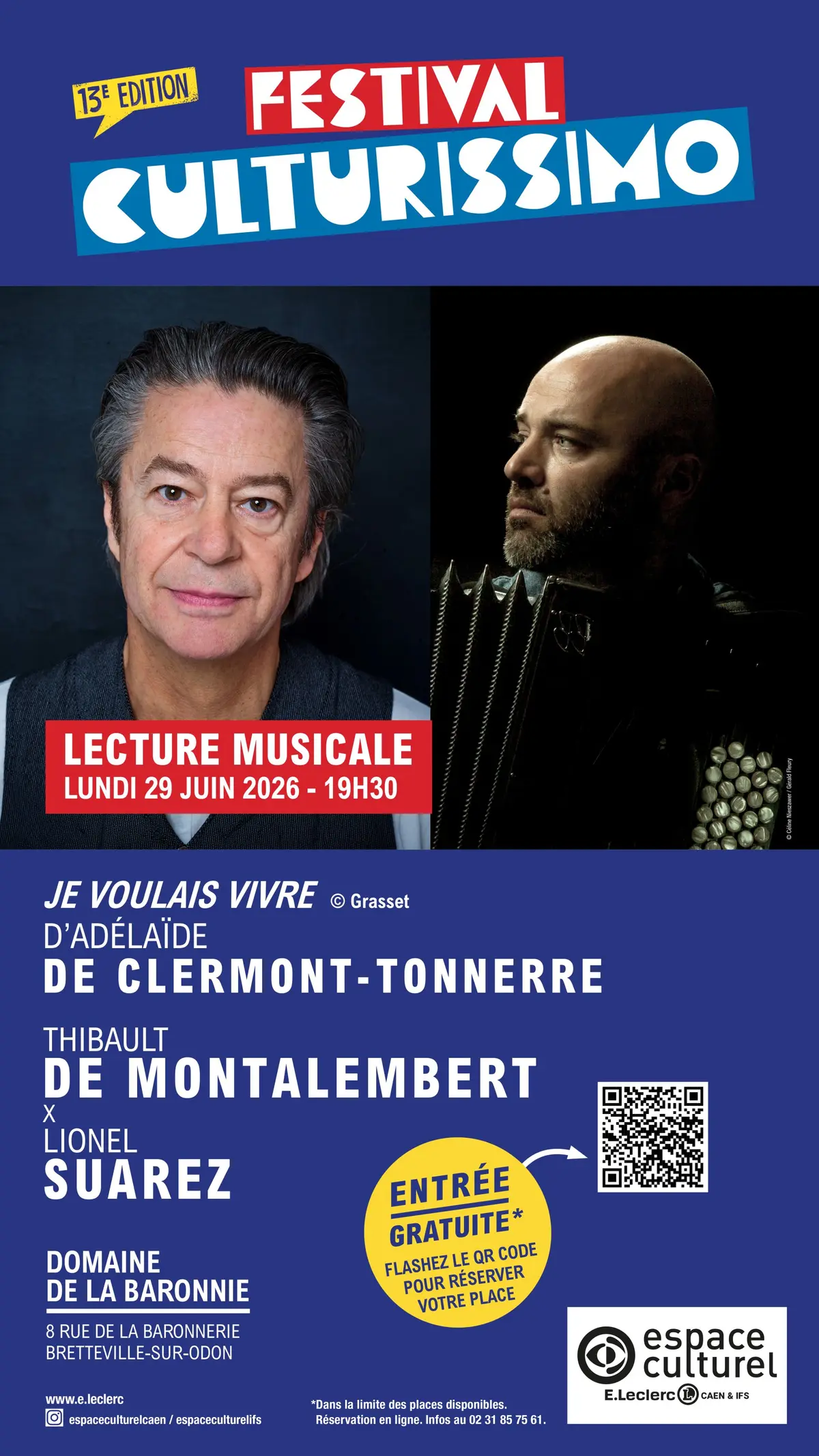 Festival Culturissimo-Lecture musicale Thibault de Montalembert x Lionel Suarez