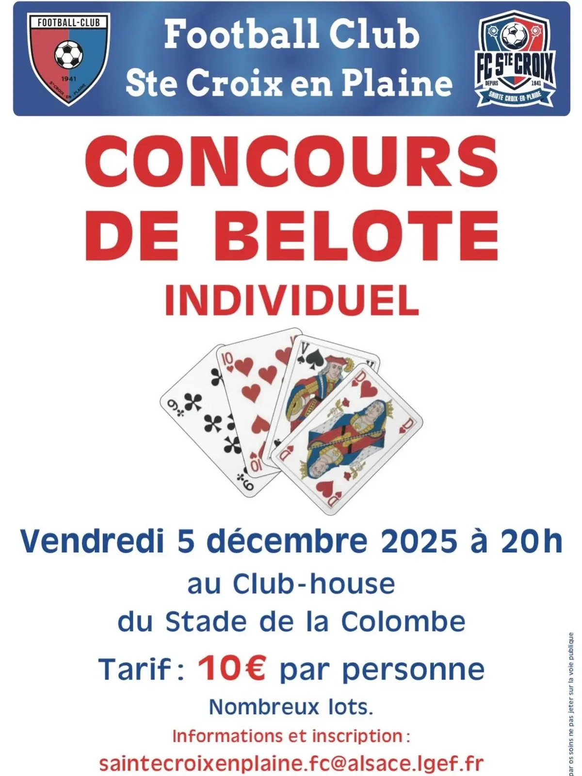 Grand concours de belote du FC Sainte-Croix-en-Plaine