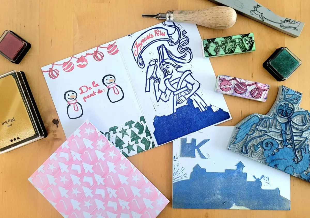Atelier impression de cartes de vœux – Initiation à la linogravure