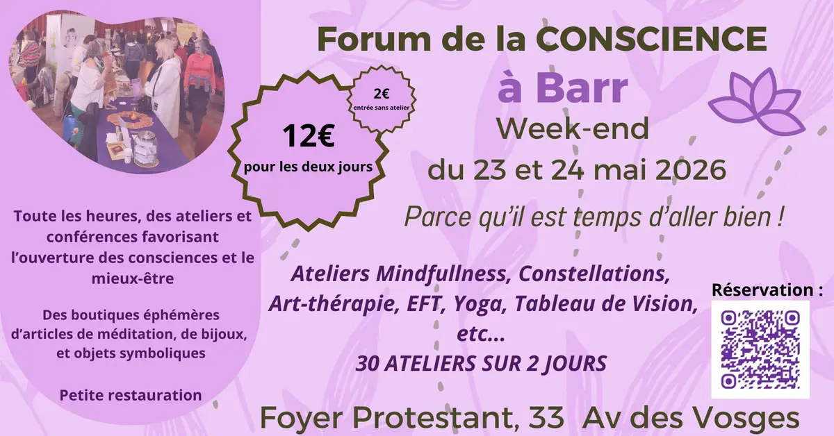 Forum de la Conscience à Barr les 23/24 mai 2026