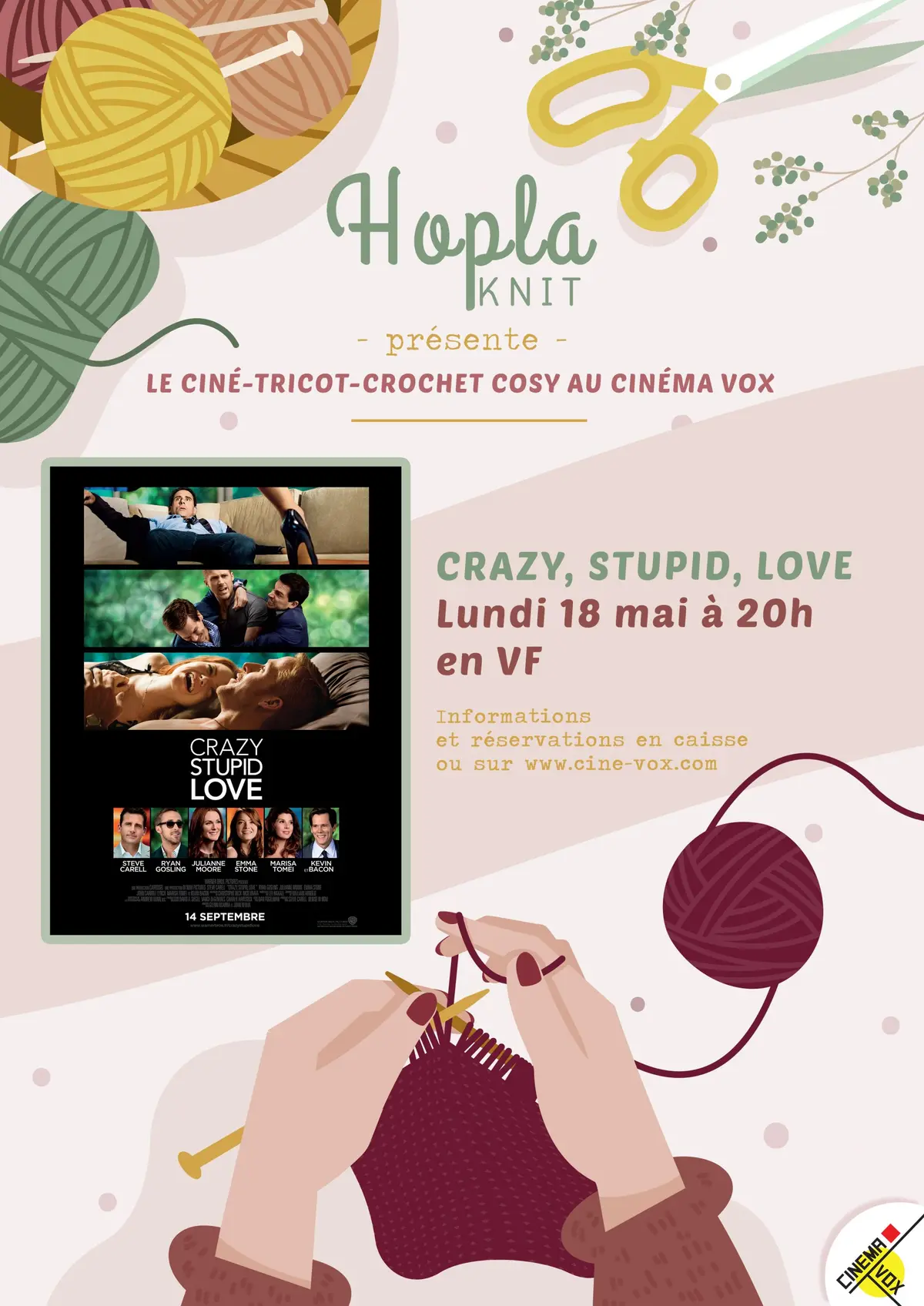 Ciné Tricot-Crochet : Crazy, Stupid, Love