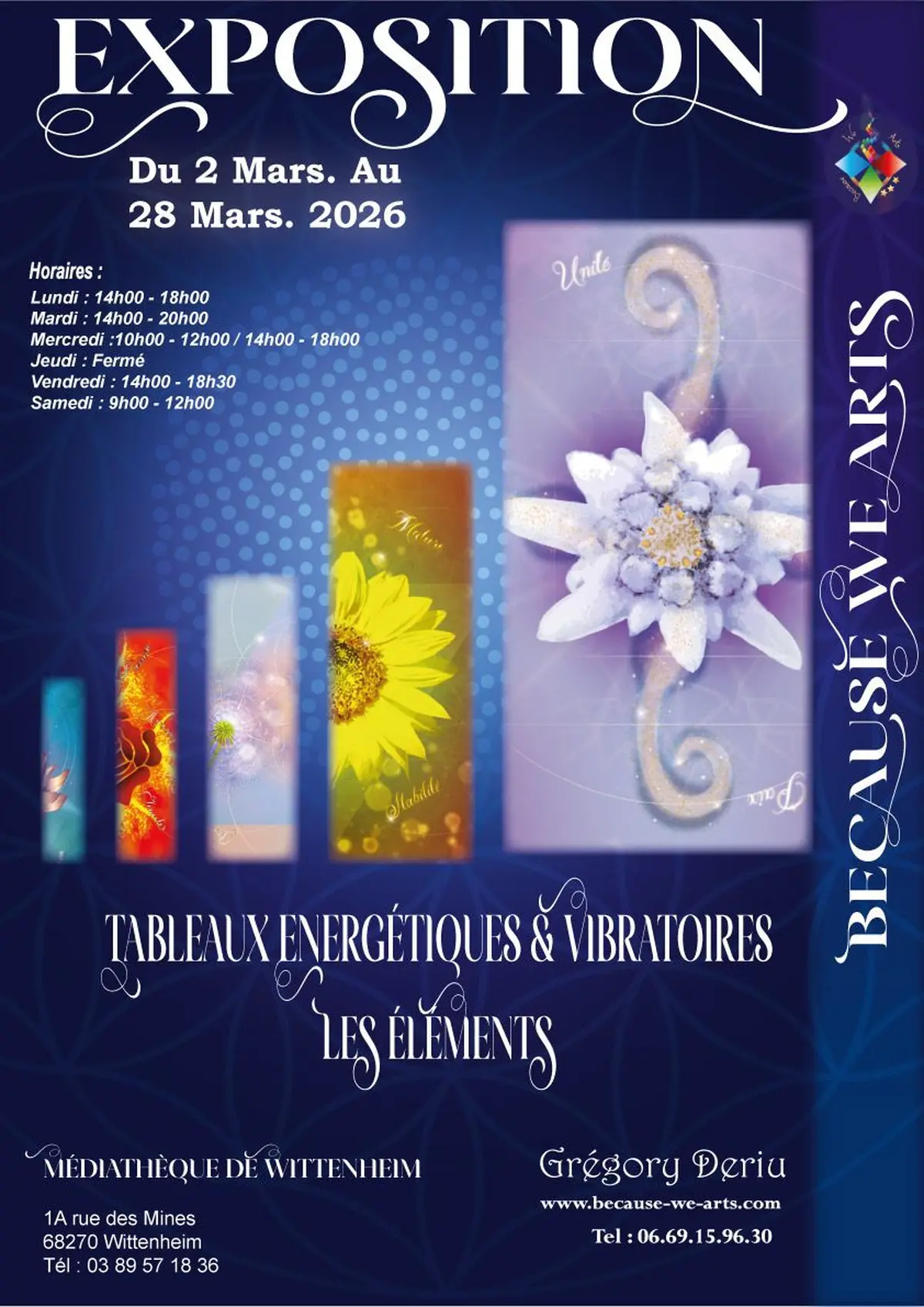 Exposition – Tableaux vibratoires et énergétiques - les 5 élements