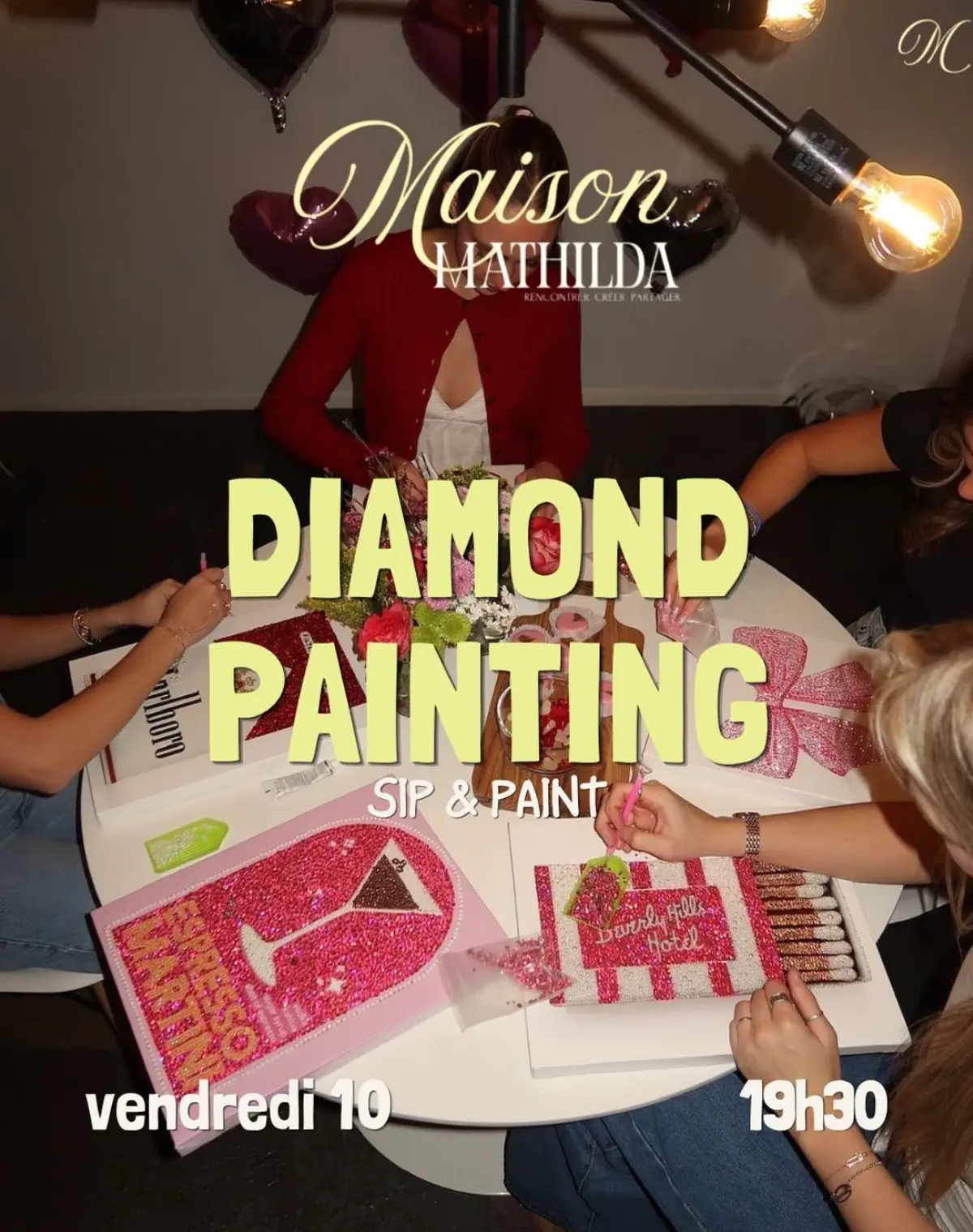 Atelier diamond painting par maison mathilda au qg
