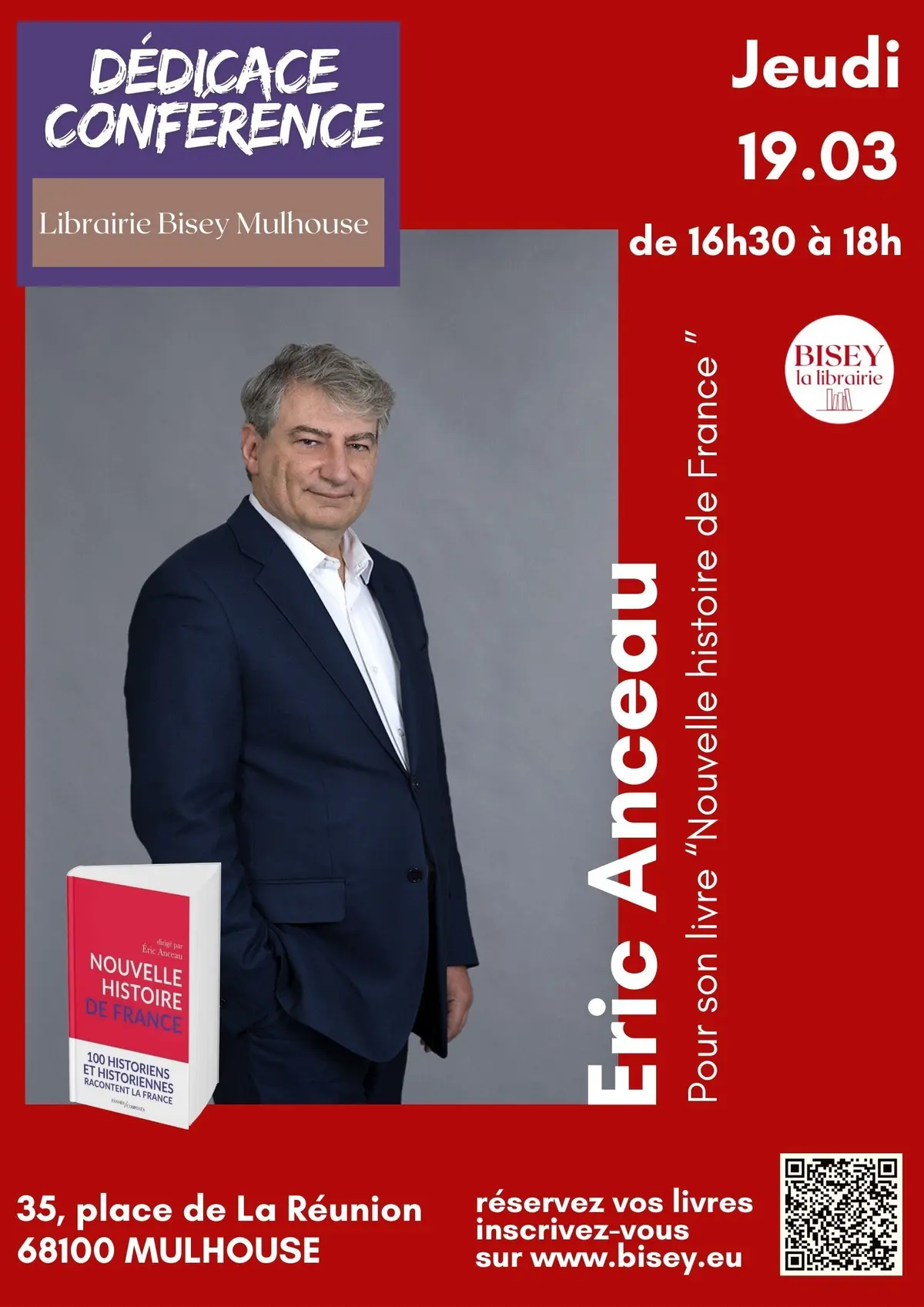Dédicace et conférence avec Eric Anceau - Nouvelle histoire de France 