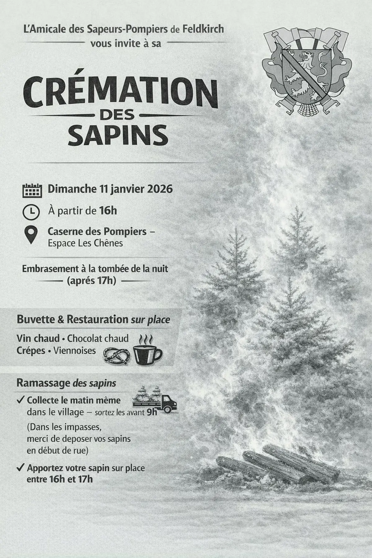 Crémation de sapins