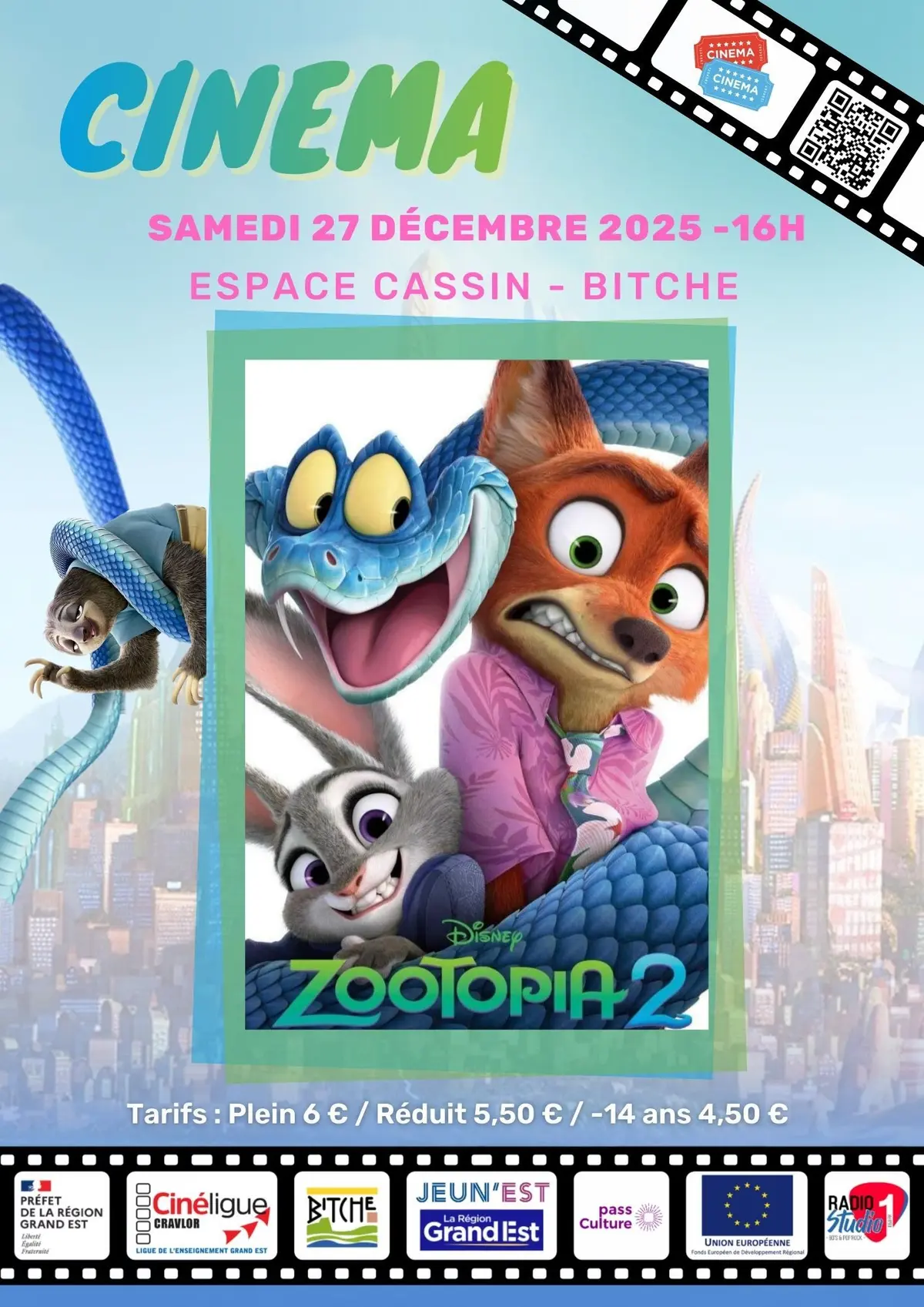 Cinéma à l'espace Cassin - Zootopie 2