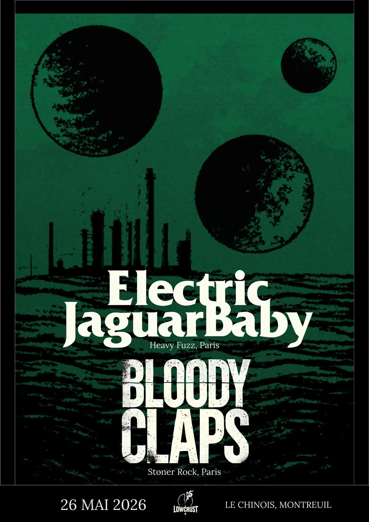 Concert Stoner/Fuzz avec Electric Jaguar baby & Bloody Claps