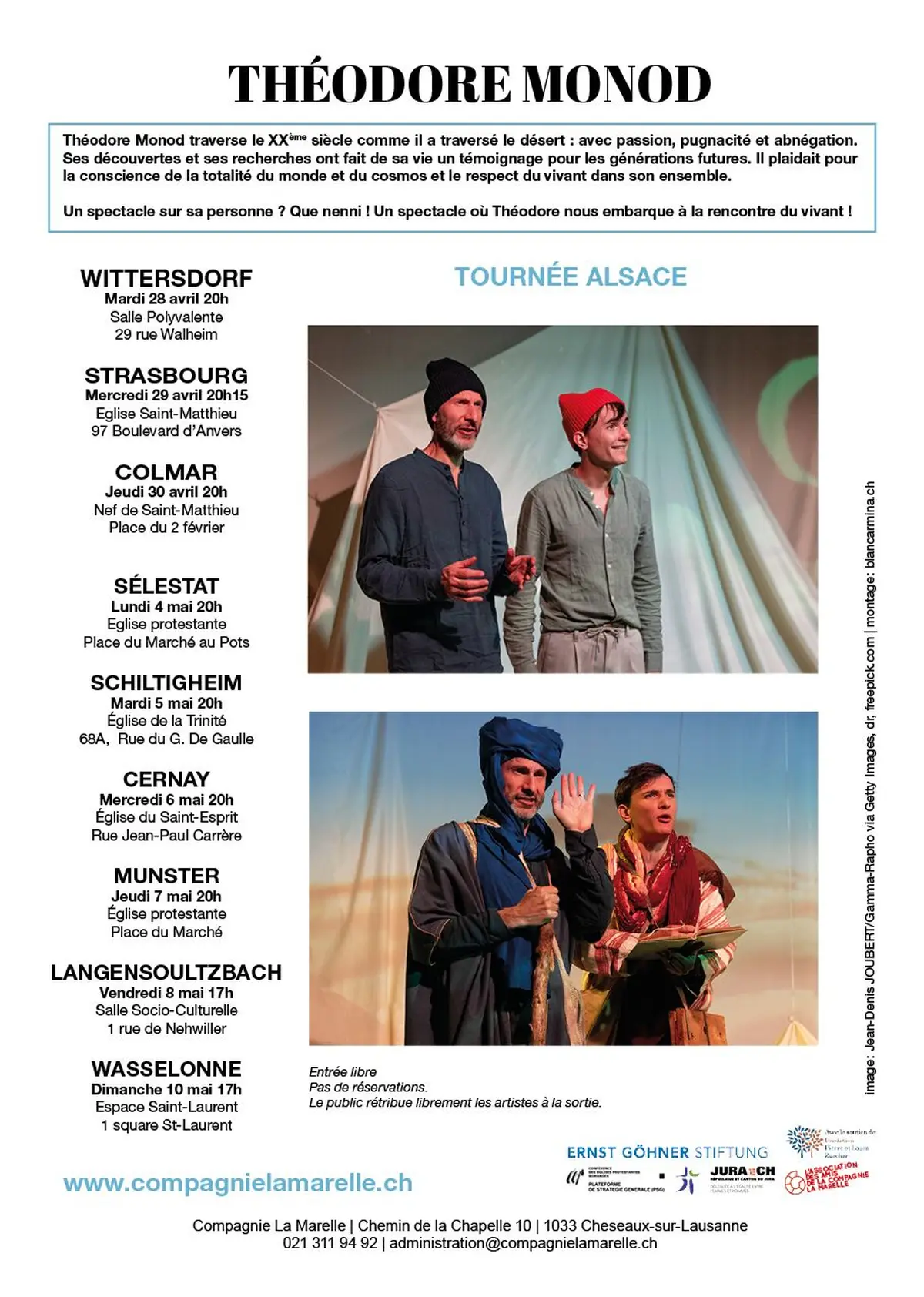 Théodore Monod - Représentation théâtrale jeudi 30 avril 2026 à 20H