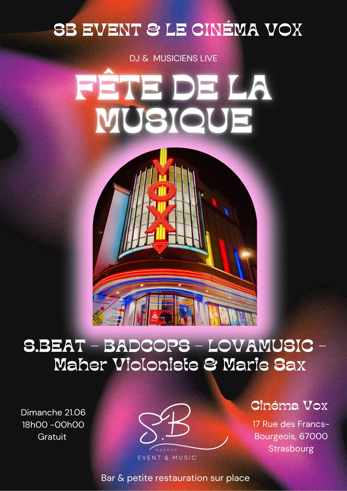 Fête de la musique 2026 du Cinéma Vox