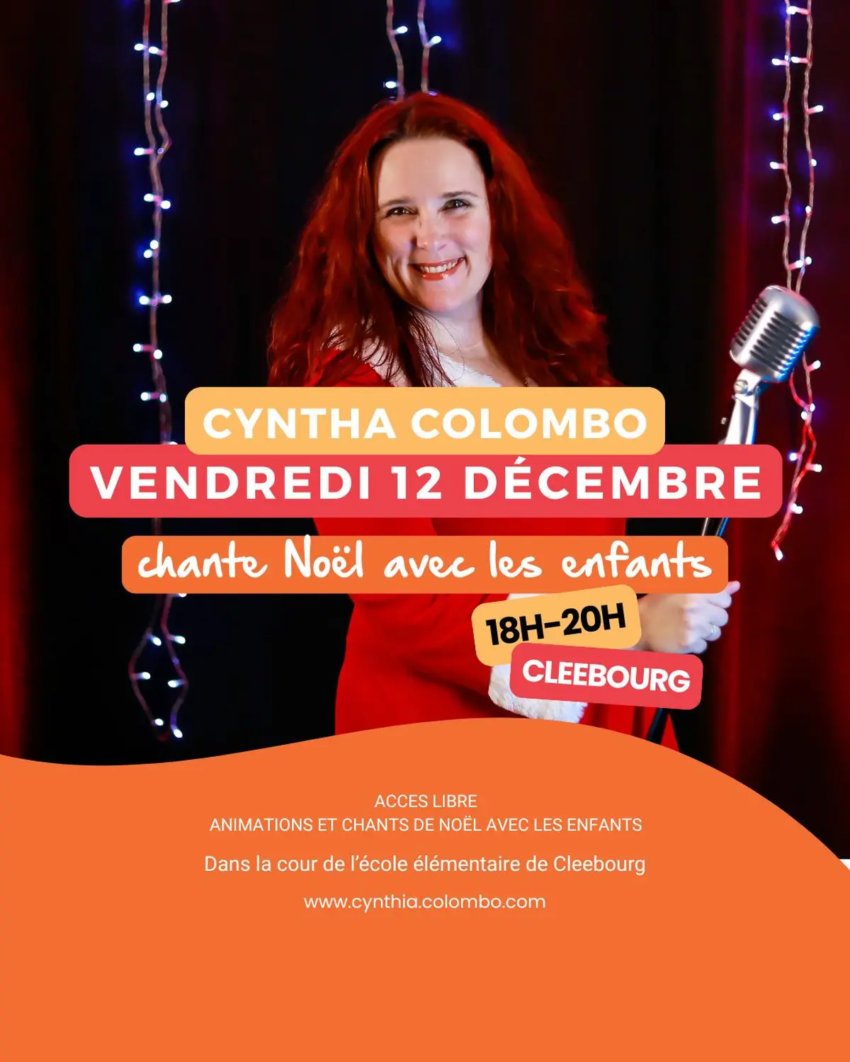 Cynthia Chante Noêl avec les enfants