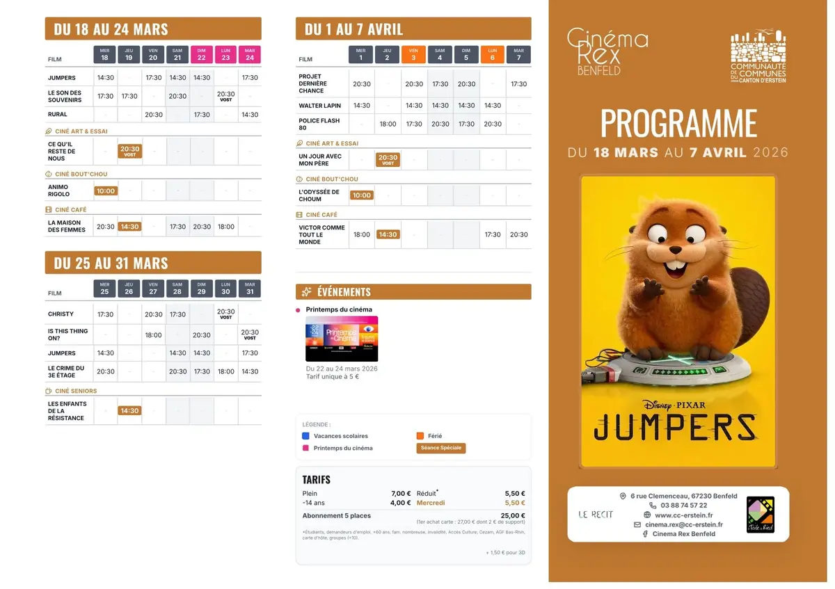 [Cinéma] Programme du cinéma Rex - Du 18/03 au 07/04