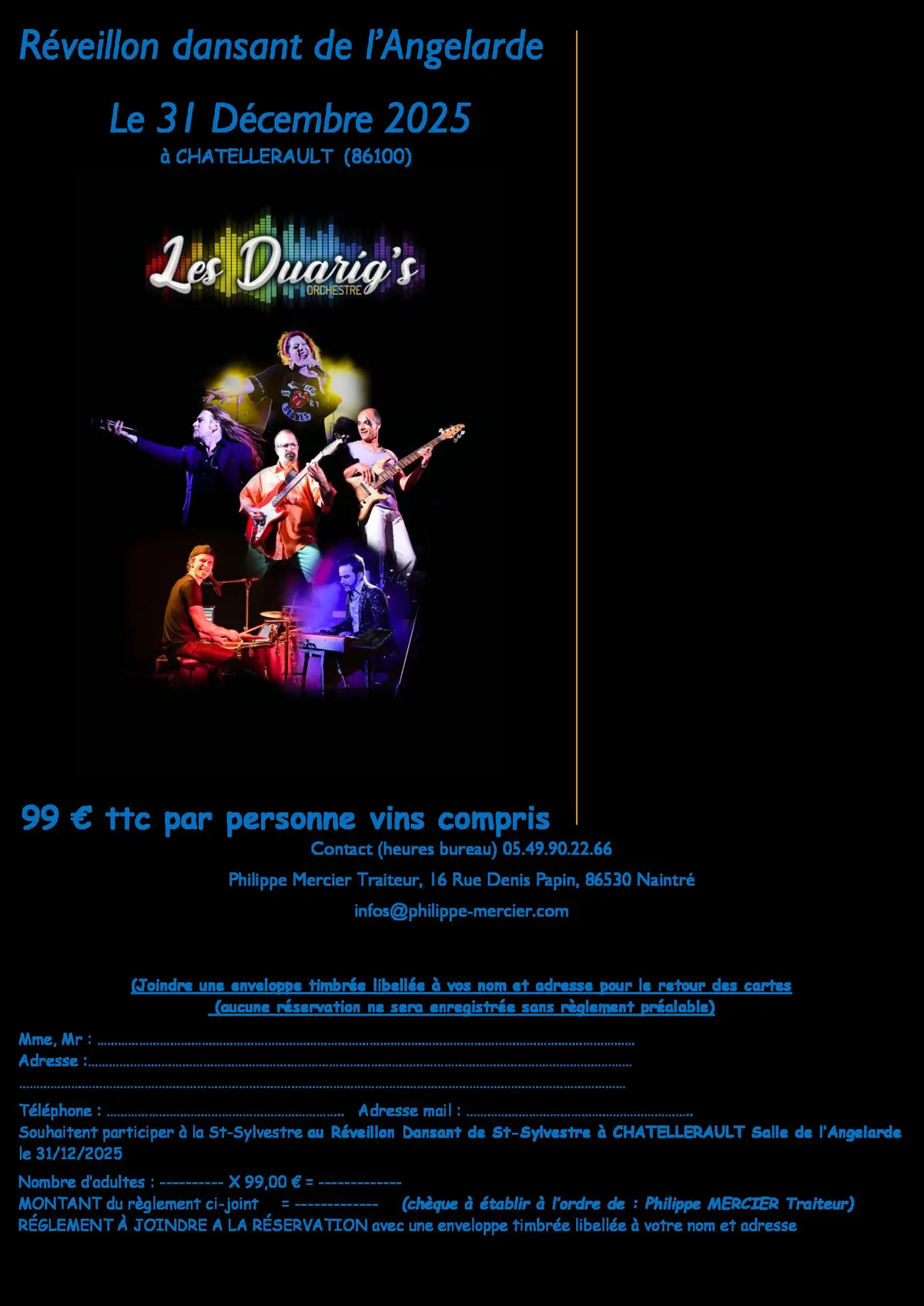 Réveillon dansant  à Chatellerault - Salle de l'Angelarde