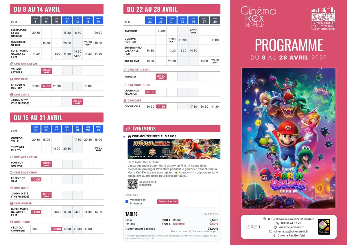 [Cinéma] Programme cinéma Rex - Du 8 au 28 avril