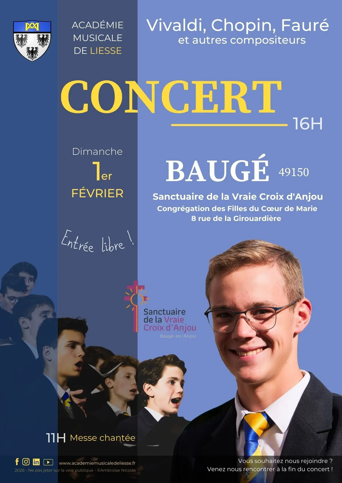 Concert d'œuvres sacrées, BAUGÉ EN ANJOU