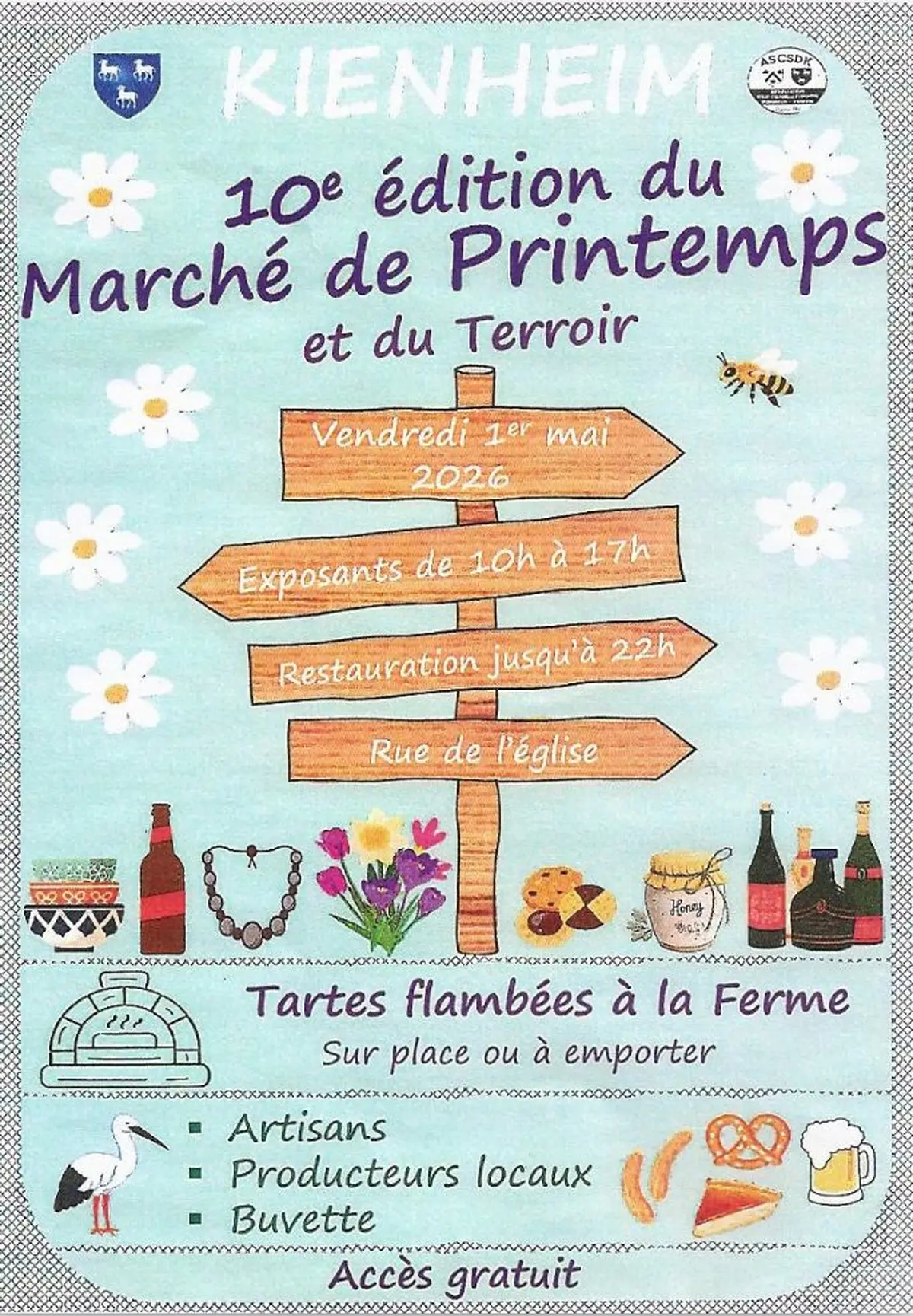 Marché de printemps et du terroir et tartes flambées à la ferme