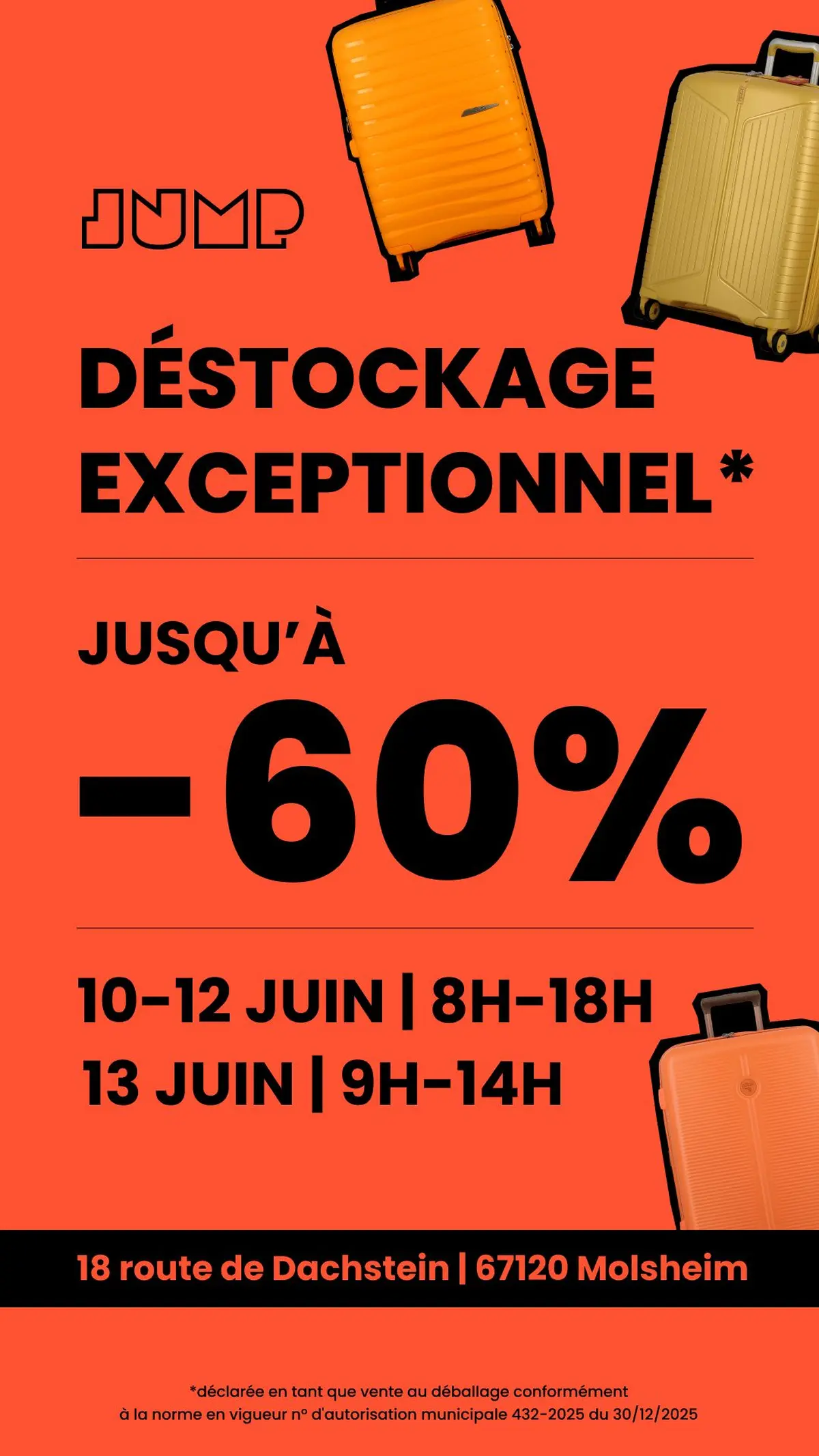 Vente au déballage JUMP BAGAGES