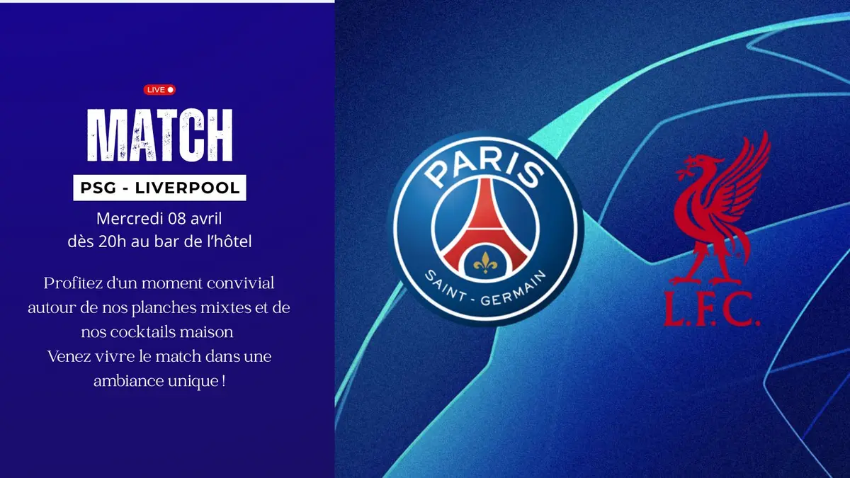Soirée Football PSG/ Liverpool match en direct au Gaée à La Rochelle !