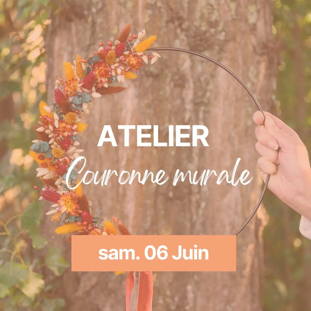 Atelier couronne en fleurs séchées