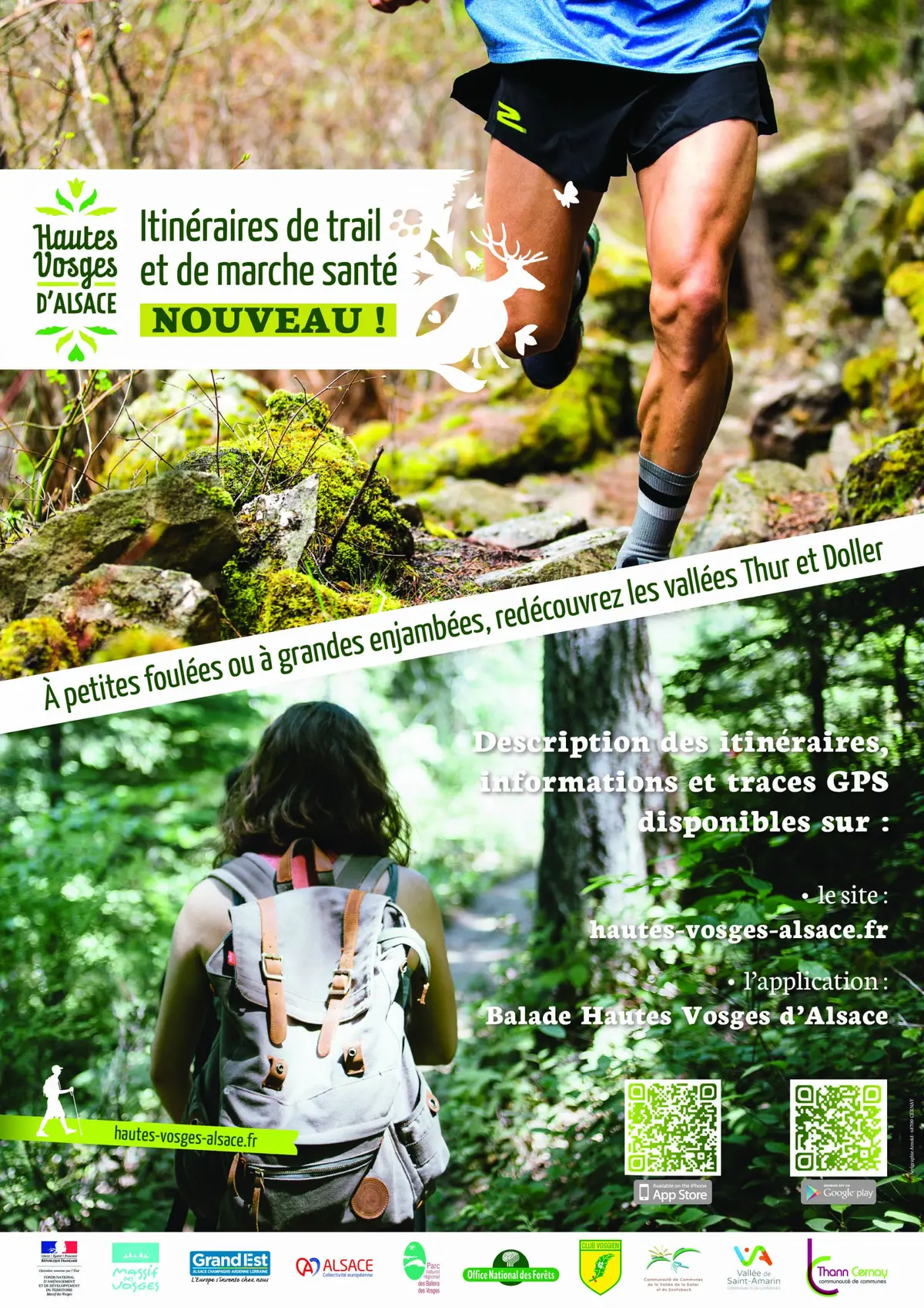 Itinéraires de trail et de marche santé Hautes Vosges d'Alsace