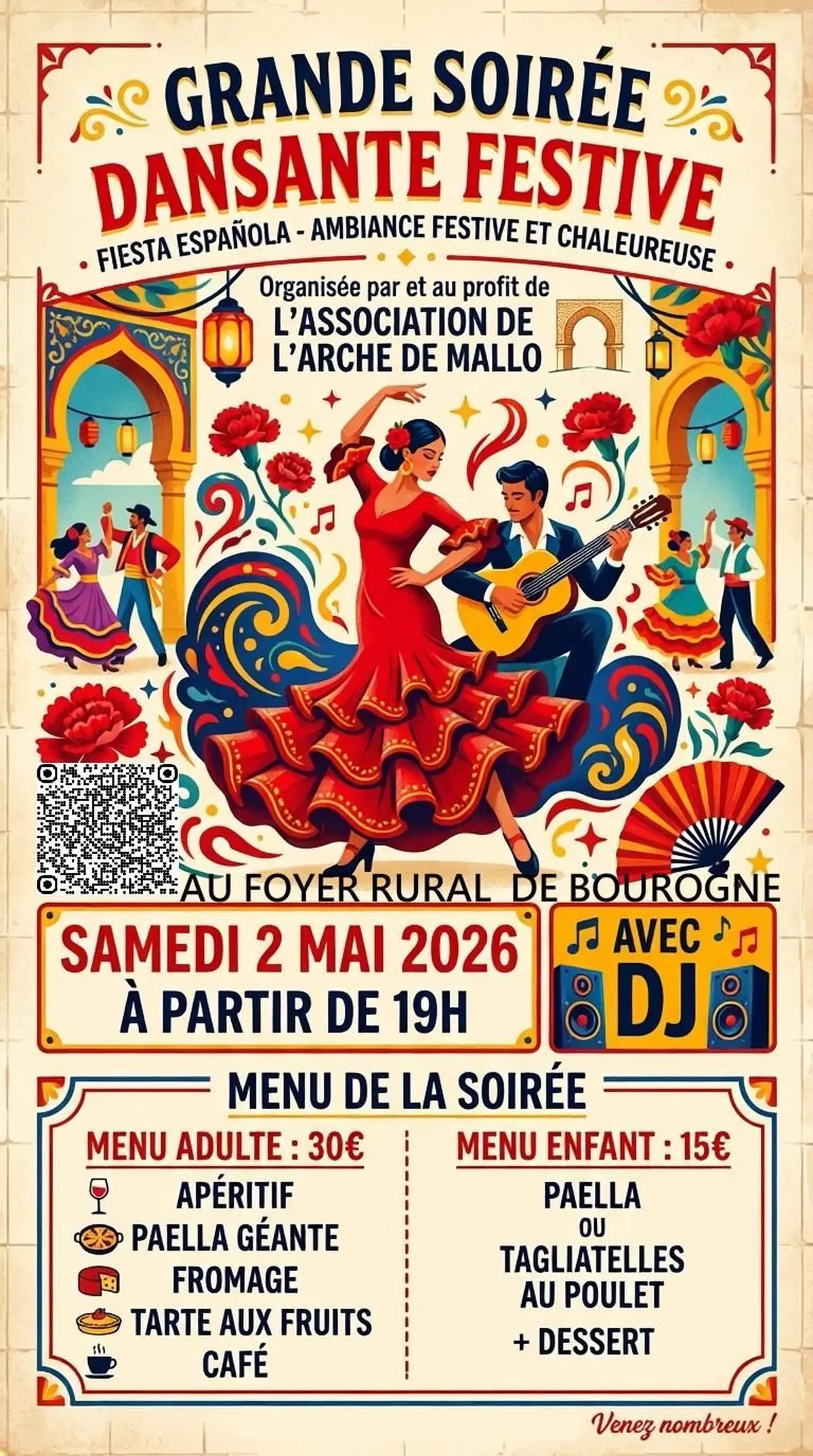 Grande soirée dansante festive -Viva Espana - au profit de l'Arche de Mallo