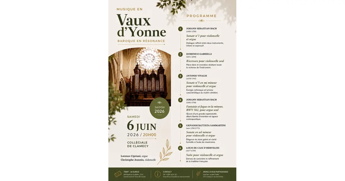 orgue et violoncelle en concert dans la Nièvre