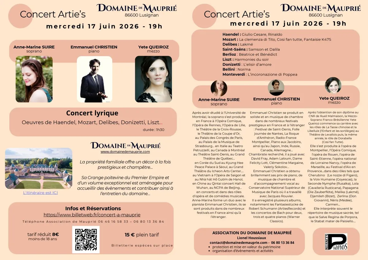 Concert lyrique à Mauprié (Lusignan)